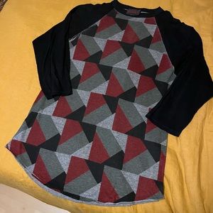 Rojas Los Angeles 3/4 sleeve shirt geometric design large size